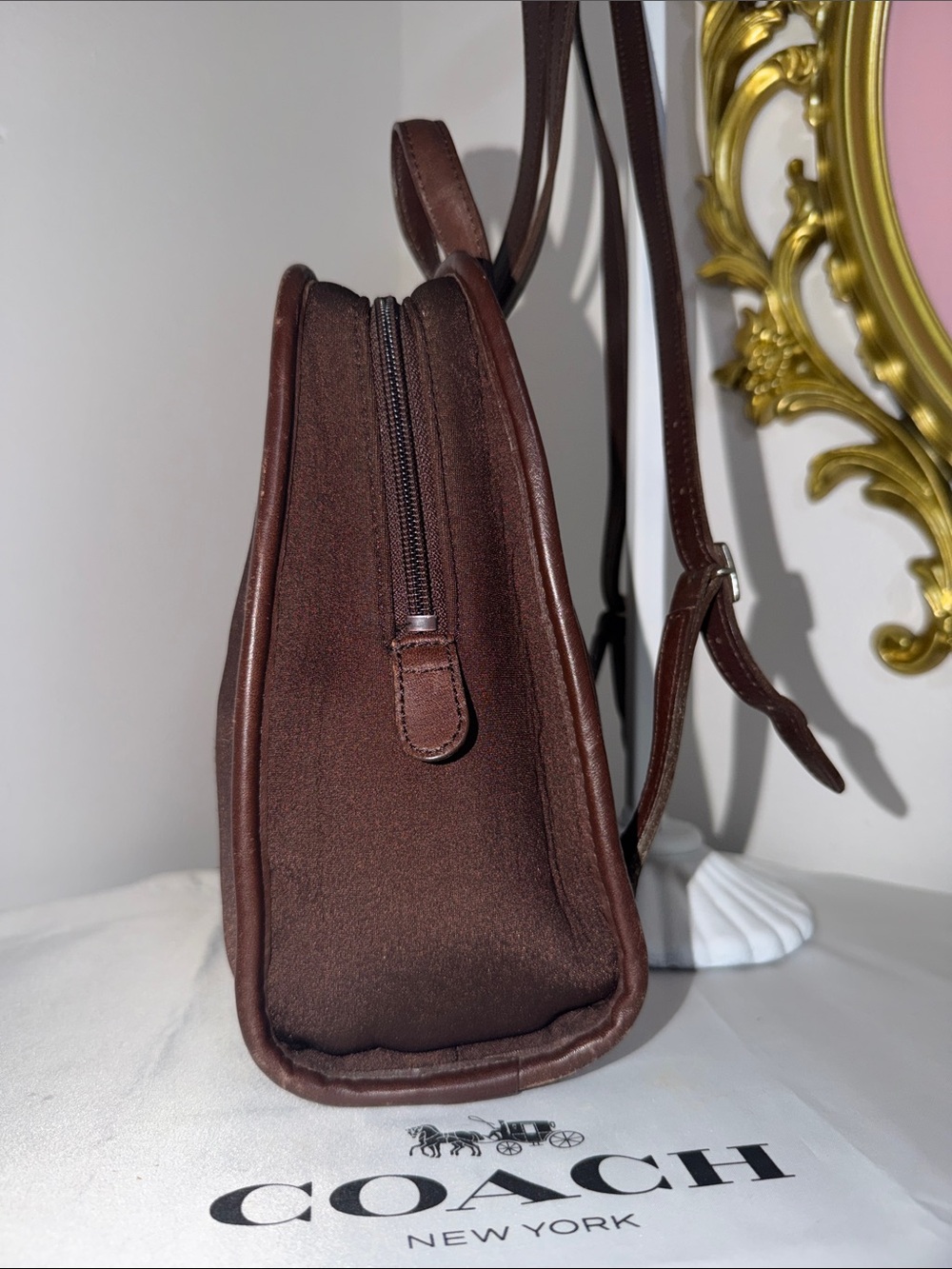Coach Vintage 6215 Brown Mini Backpack with Leather Trim - Picture 4 of 13